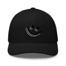 Load image into Gallery viewer, Black Smiley Trucker Cap