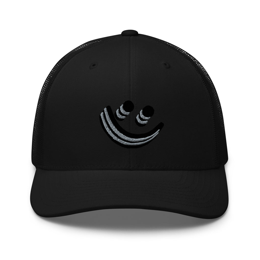 Black Smiley Trucker Cap